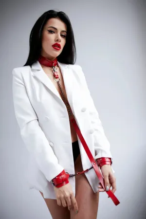 Choker "Taeda" & leash  & handcuffs
