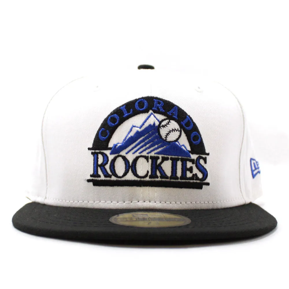 Colorado Rockies New Era 59Fifty Fitted Hat (White Black Blue)