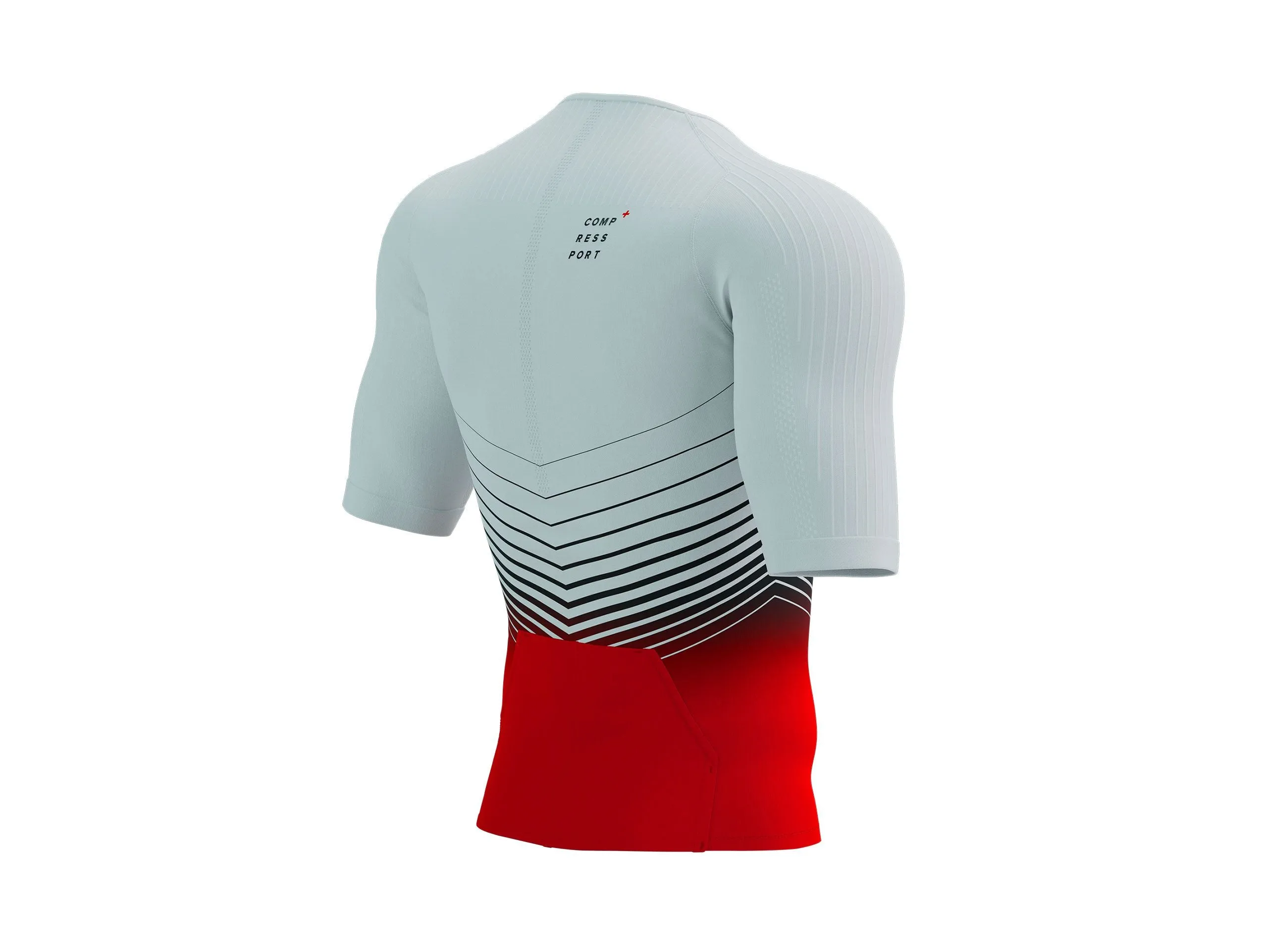 Compressport Men's Tri Postural Aero SS Top - White/Red