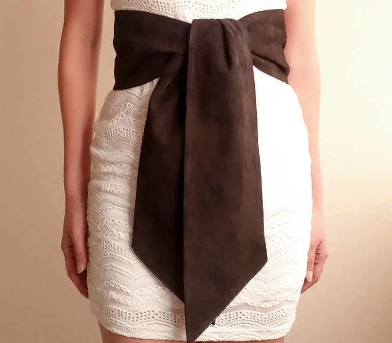 Cora Goatskin Suede Leather Belt