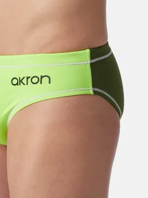 COSTUME AKRON ITALIA UOMO SLIP NUOTO PISCINA BICOLOR GIALLO VERDE