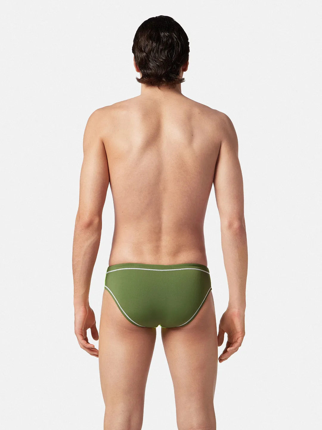 COSTUME AKRON ITALIA UOMO SLIP NUOTO PISCINA BICOLOR GIALLO VERDE