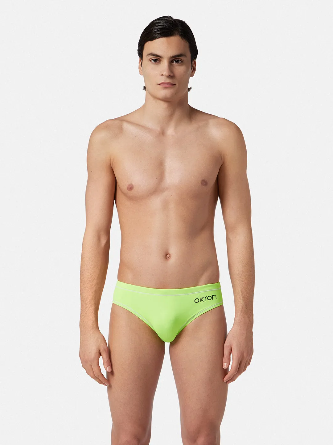 COSTUME AKRON ITALIA UOMO SLIP NUOTO PISCINA BICOLOR GIALLO VERDE