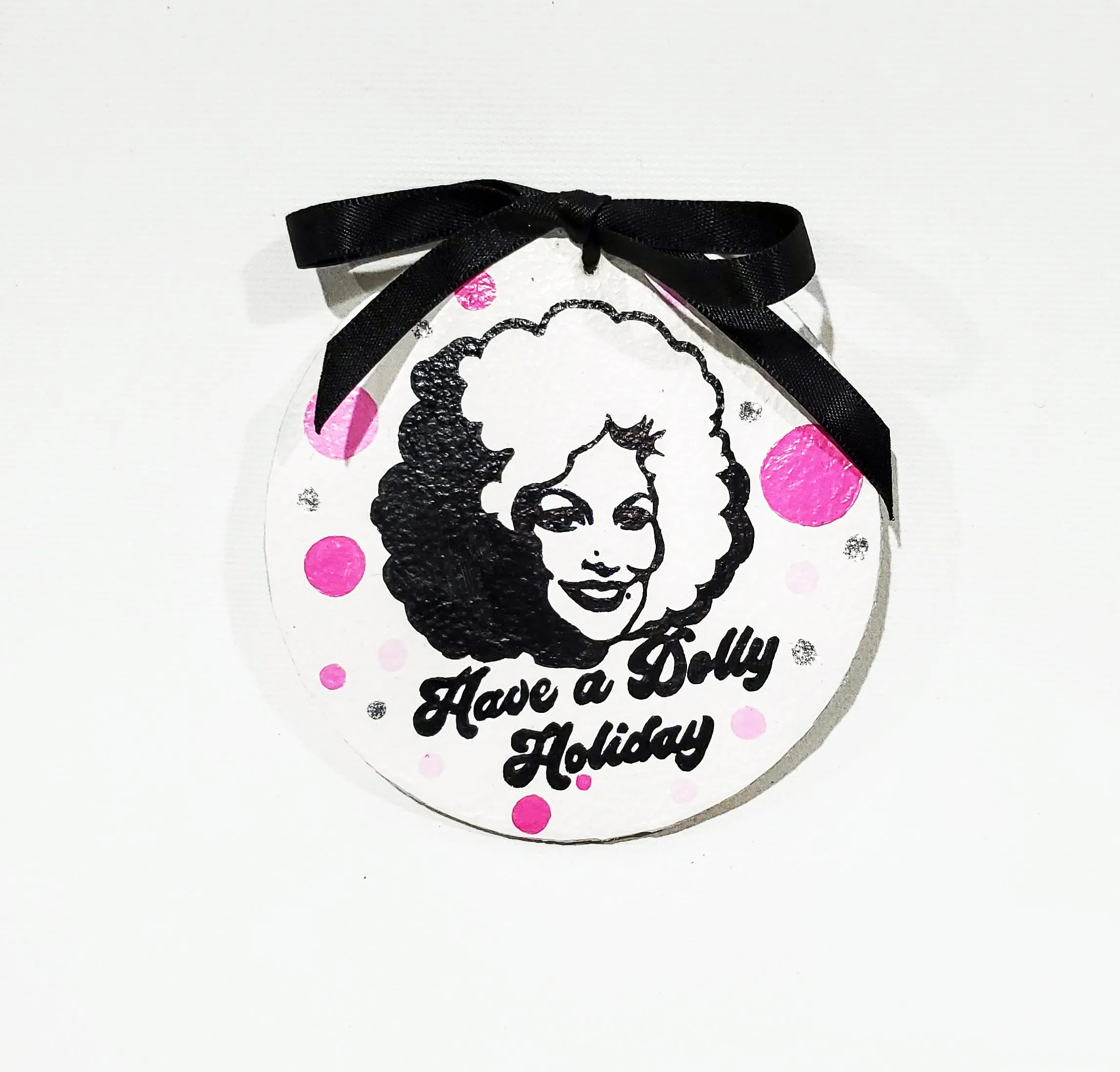 Dolly Parton Hand-Painted Leather Ornament