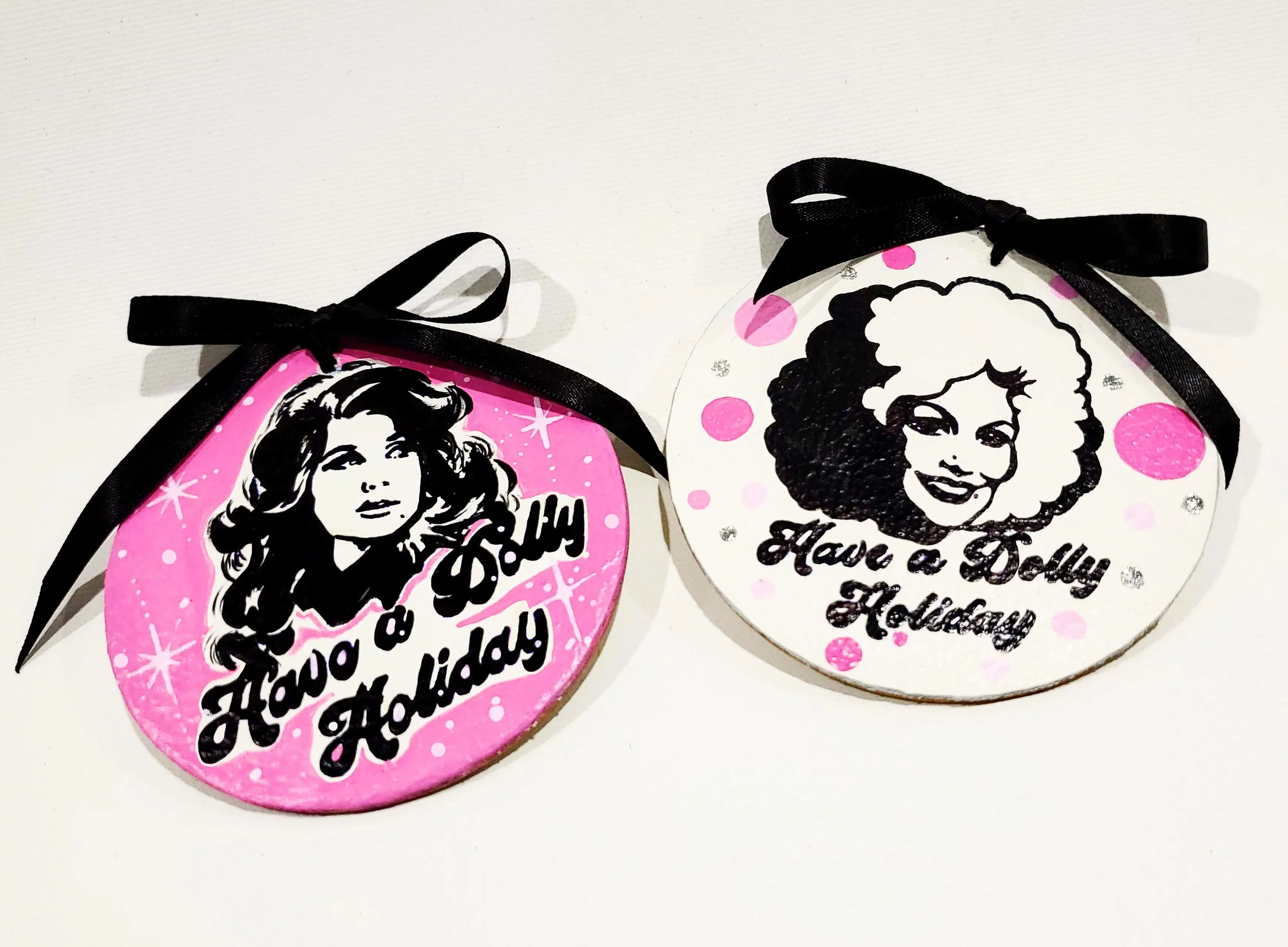 Dolly Parton Hand-Painted Leather Ornament