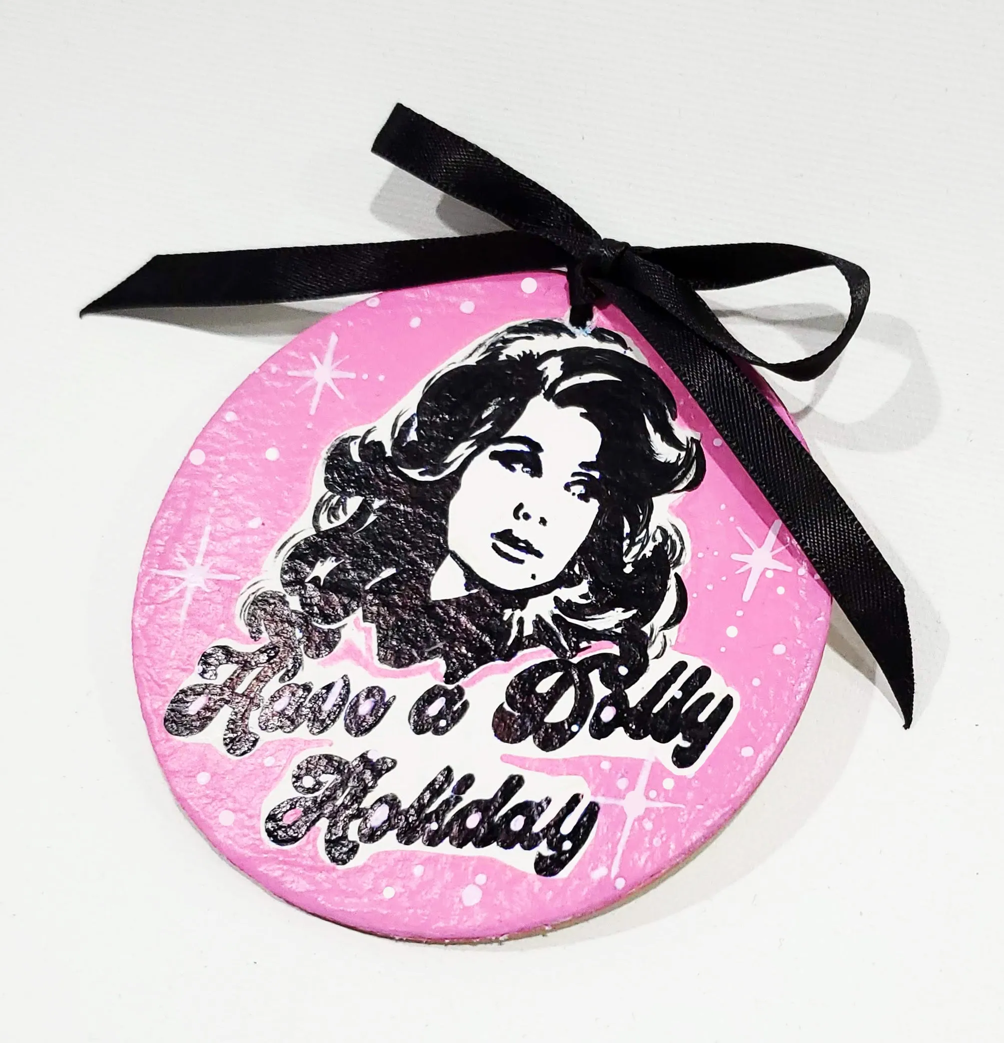 Dolly Parton Hand-Painted Leather Ornament