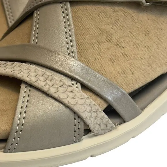 Ecco Felicia Sandal Wm Size 41 (US 10-10.5) Gray Leather 216513 Gravel Moon Rock