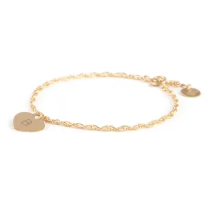 Engravable Love Notes Heart Rope Chain Bracelet