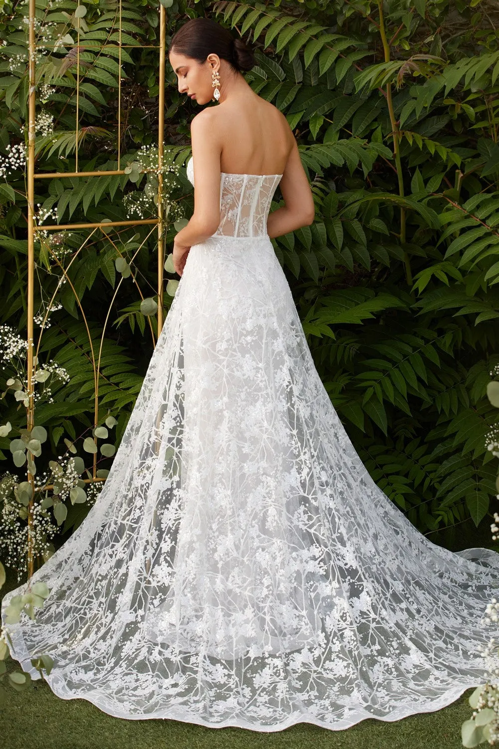 Eva Wedding Dress Sexy Strapless Beaded Lace Bridal Gown 74046TTR-OffWhite