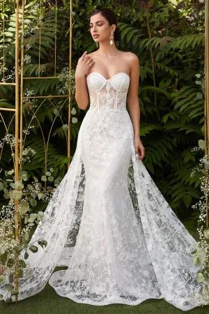 Eva Wedding Dress Sexy Strapless Beaded Lace Bridal Gown 74046TTR-OffWhite
