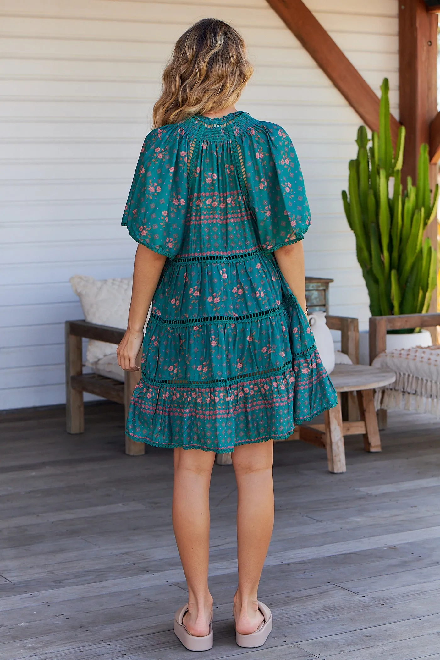 Evergreen Print Coco Mini Dress