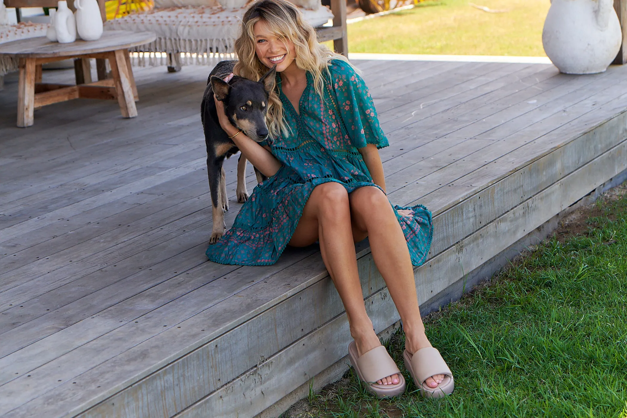 Evergreen Print Coco Mini Dress