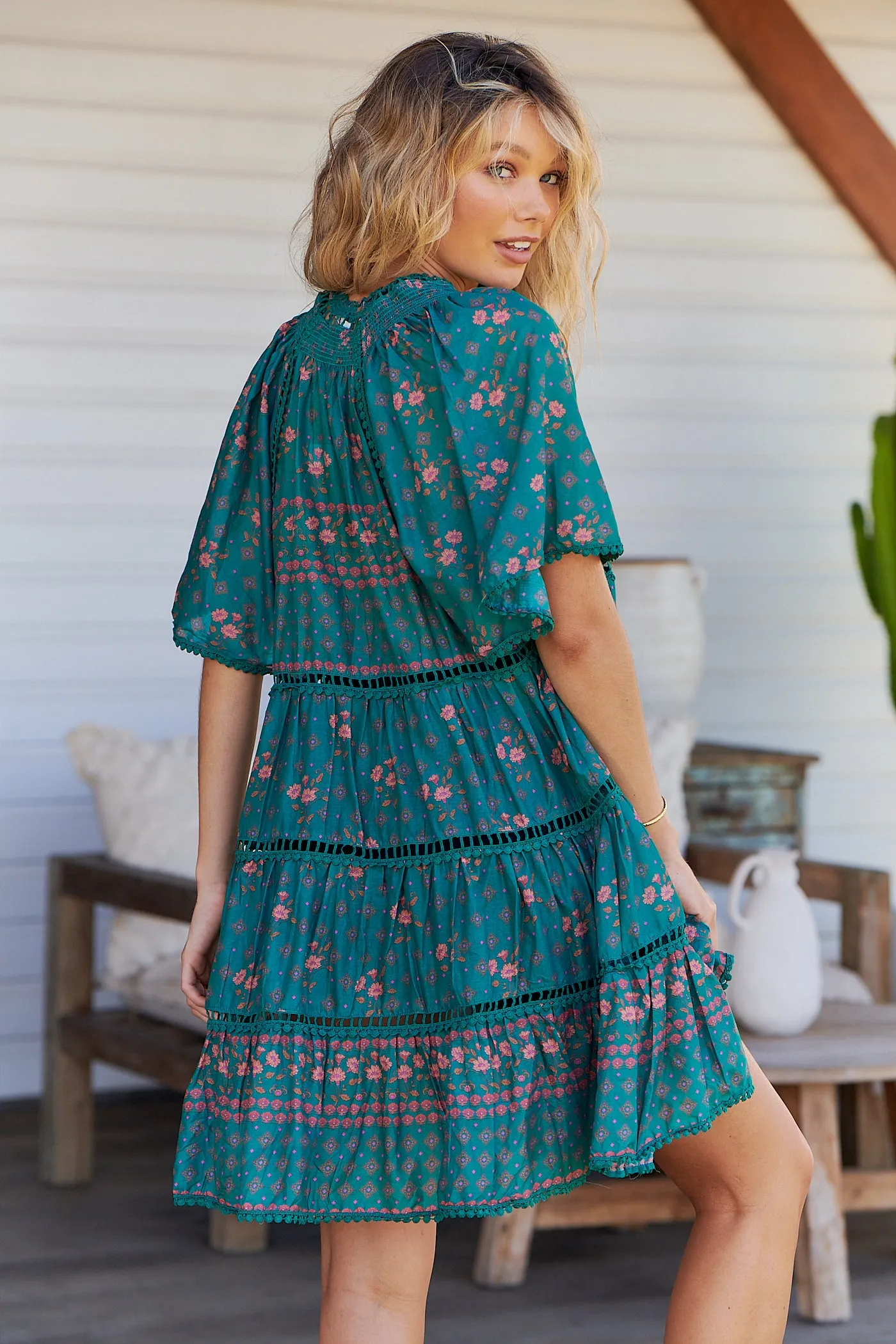 Evergreen Print Coco Mini Dress