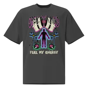 Feel My Energy T-Shirt Over-Sized Faded Black