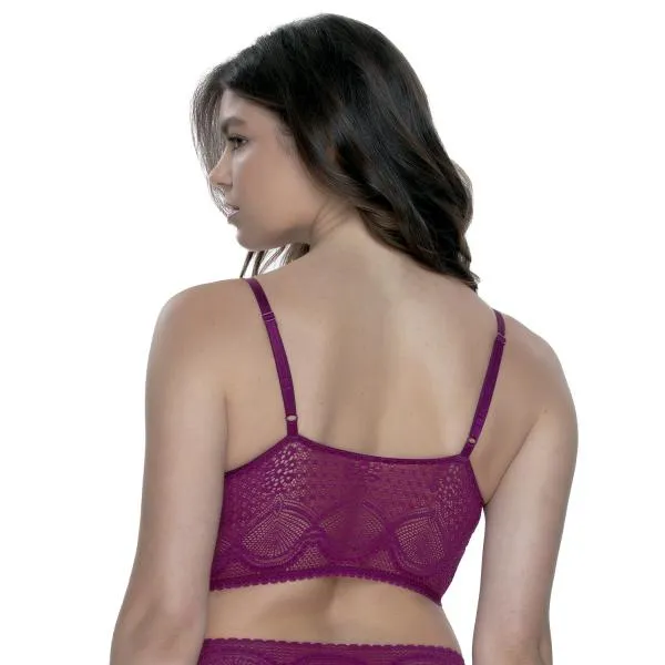 Finesse Stretchy Lace Cami Bralette - Black Lily -