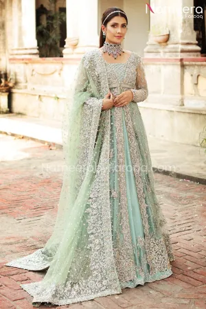 Front Open Gown Pakistani Bridal Dress Online #BS584