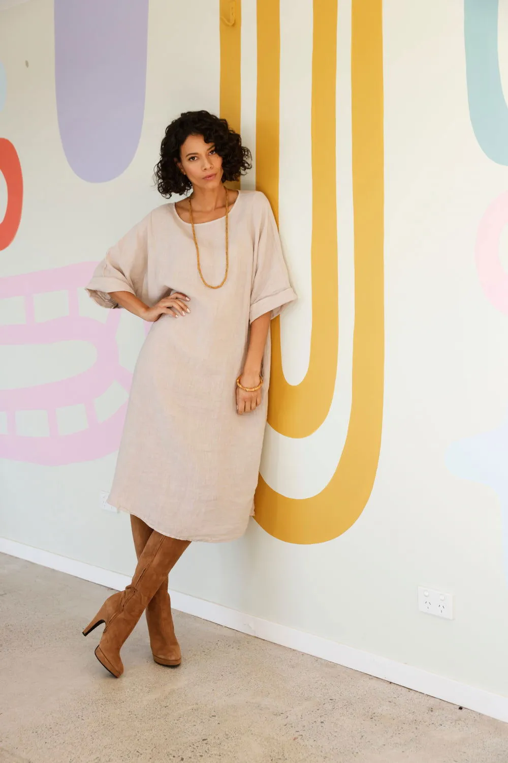 Gaella Linen Shift Dress