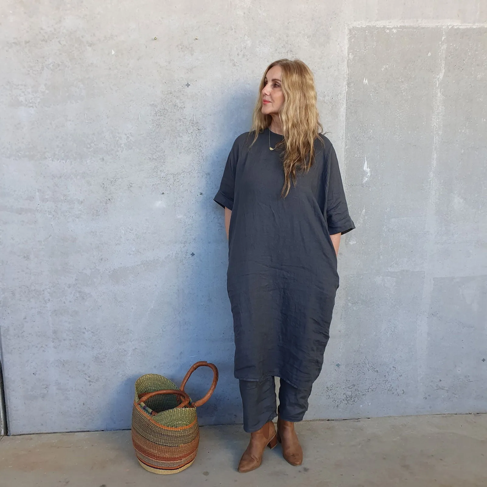 Gaella Linen Shift Dress