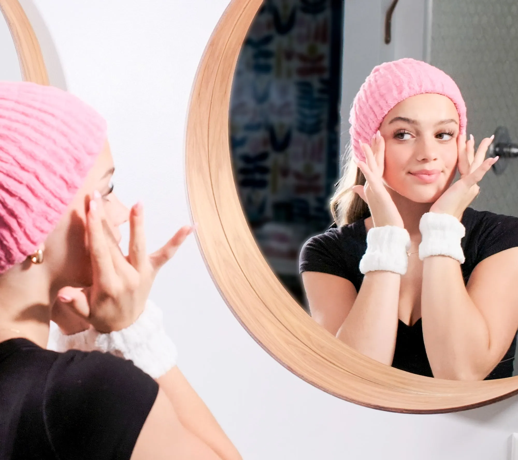 Get Ready with Me Skincare Set (Includes 2 100% Cotton Turbie Bands & 4 Wristbands)