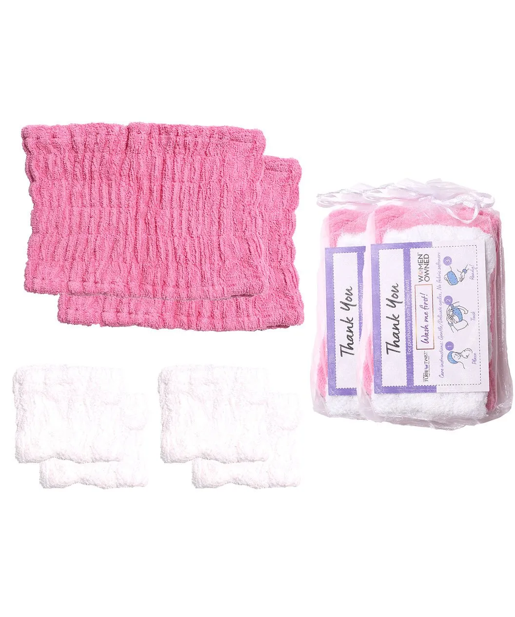 Get Ready with Me Skincare Set (Includes 2 100% Cotton Turbie Bands & 4 Wristbands)