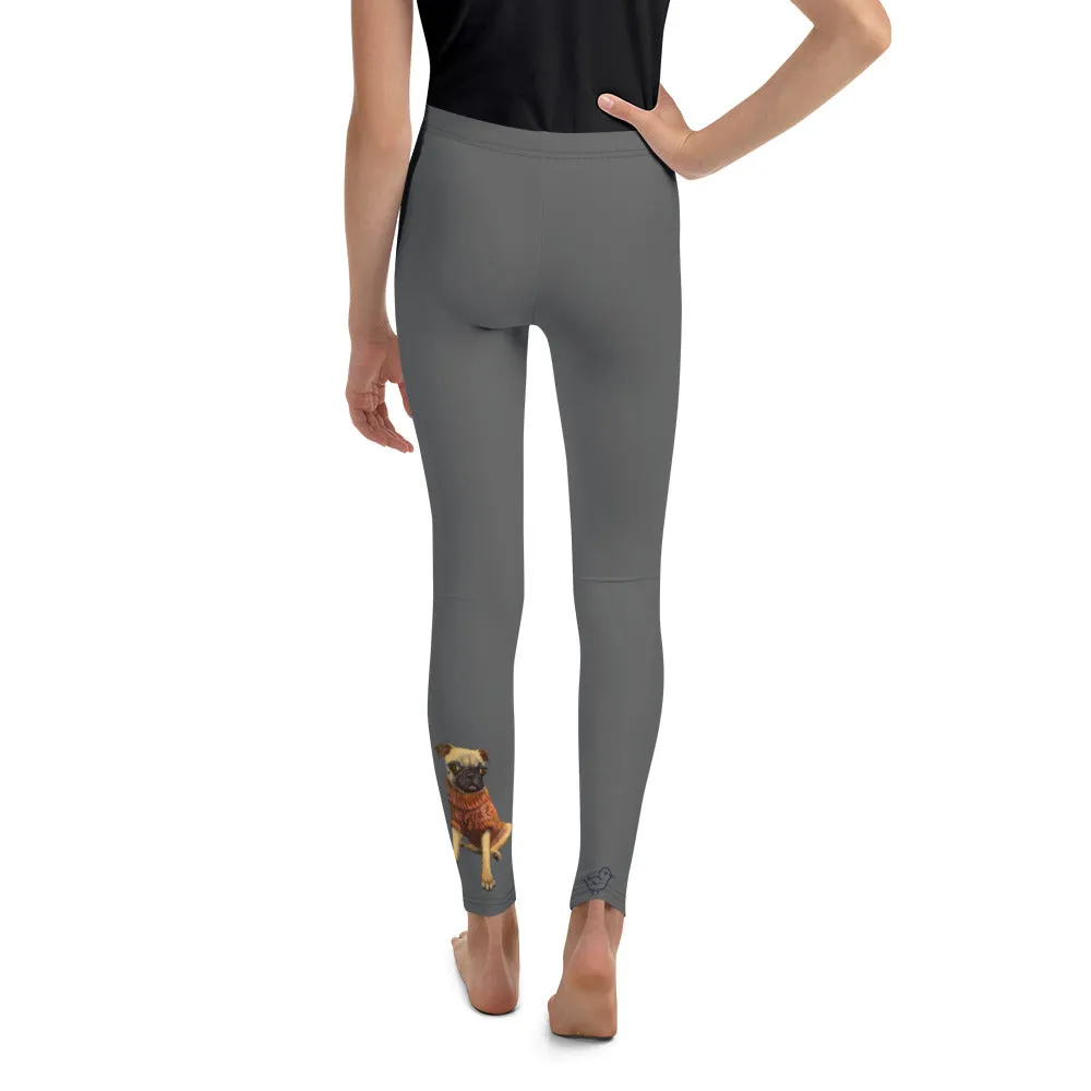 Girl's Leggings with Pug