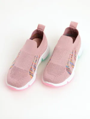 Girls Slip-On Sneaker With Side Detail - Pink