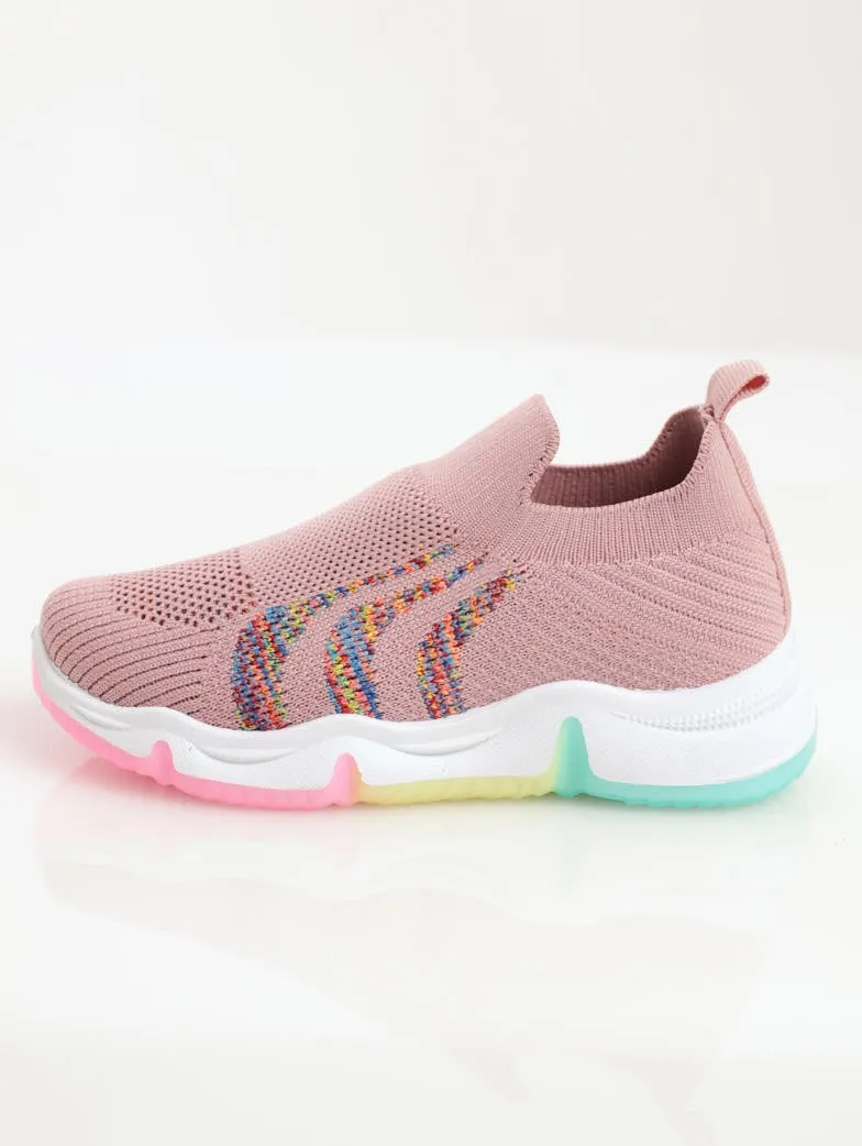 Girls Slip-On Sneaker With Side Detail - Pink