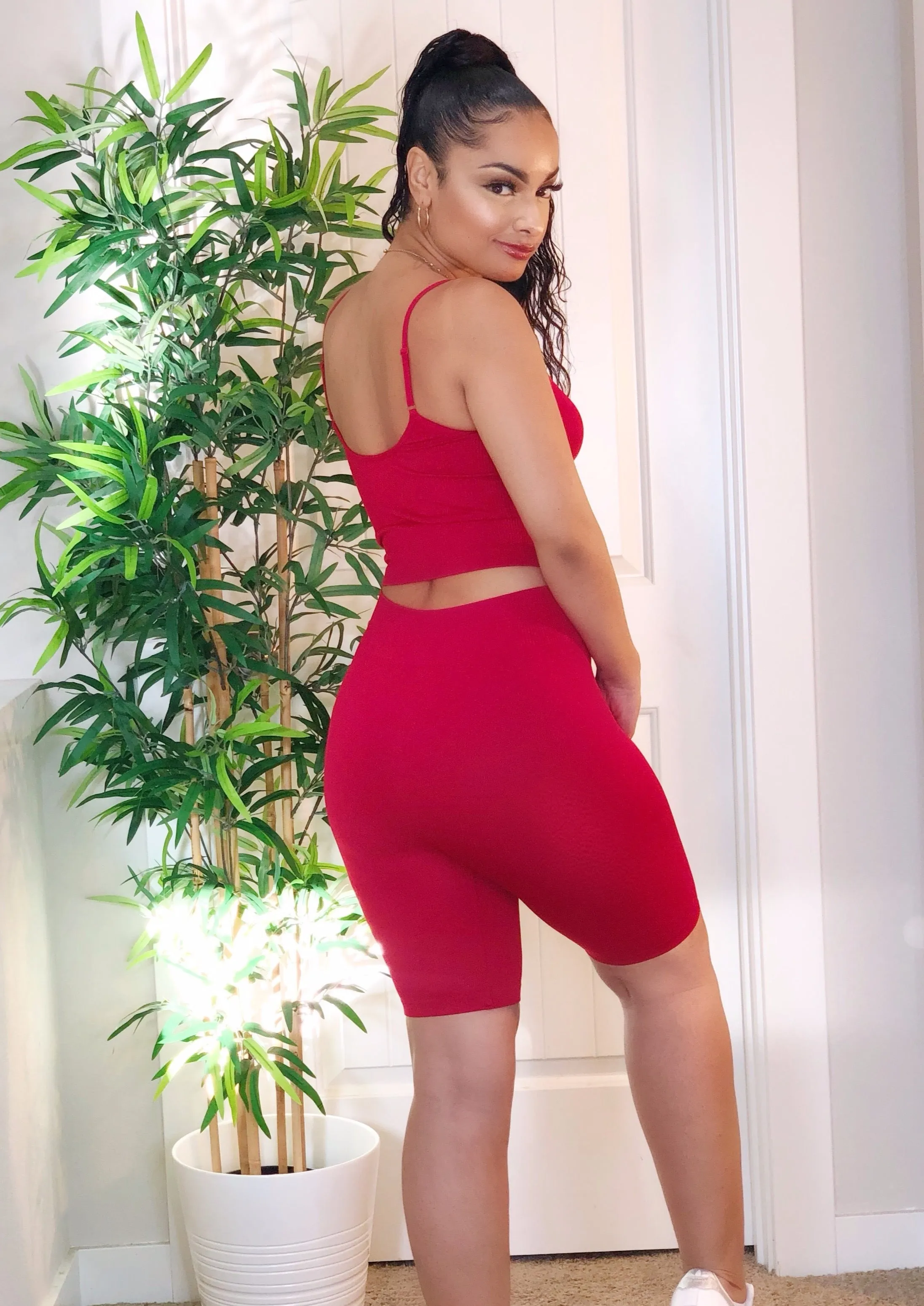 Goal Getter Biker Shorts (Red)