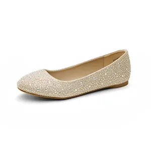 Gold Rhinestone Ballet Flats