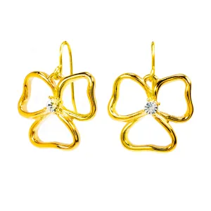 Goldtone Open Heart Drop Earrings