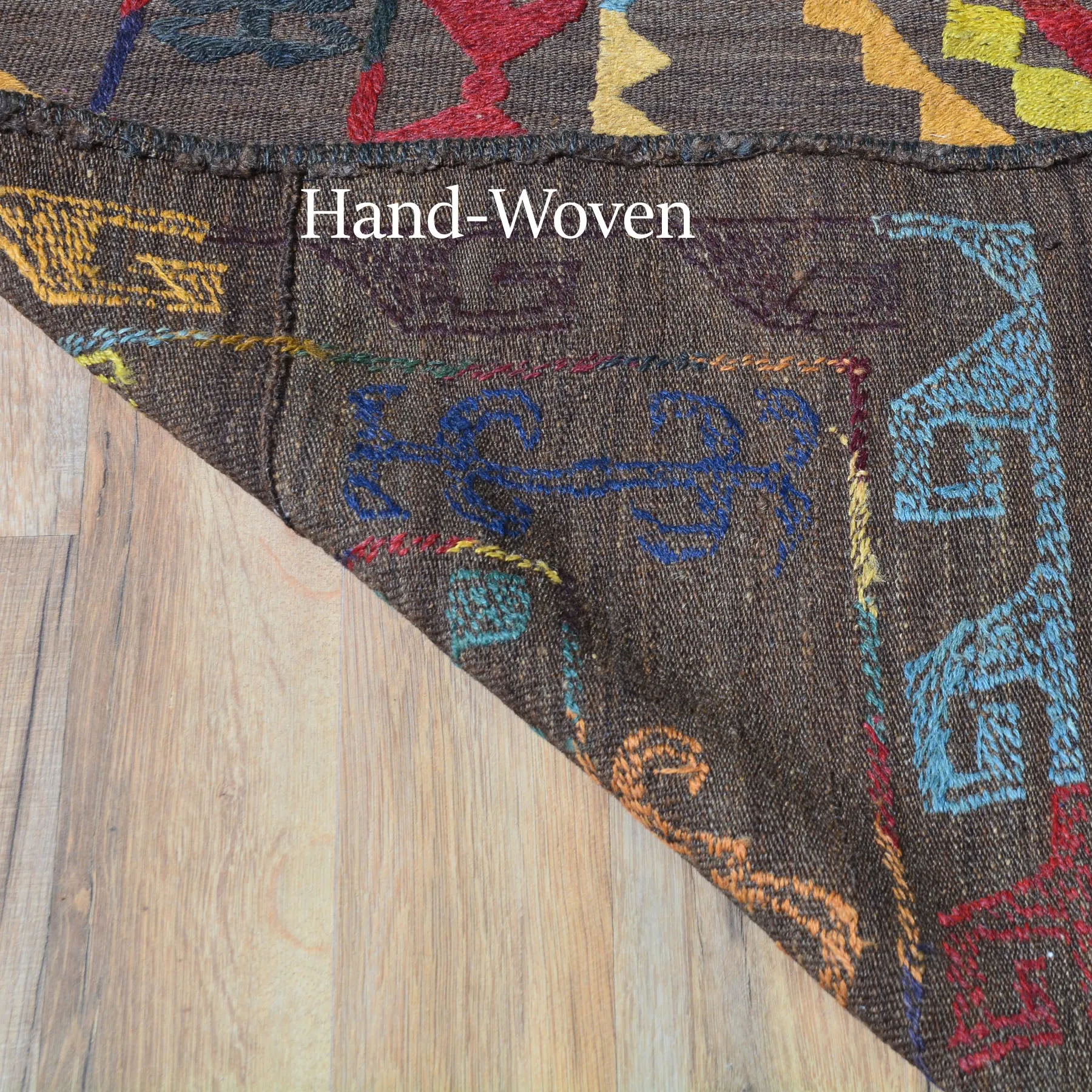 Hand-Woven Afghan Suzani Handmade Wool Flat-weave Rug (Size 4.5 X 6.2) Cwral-7323