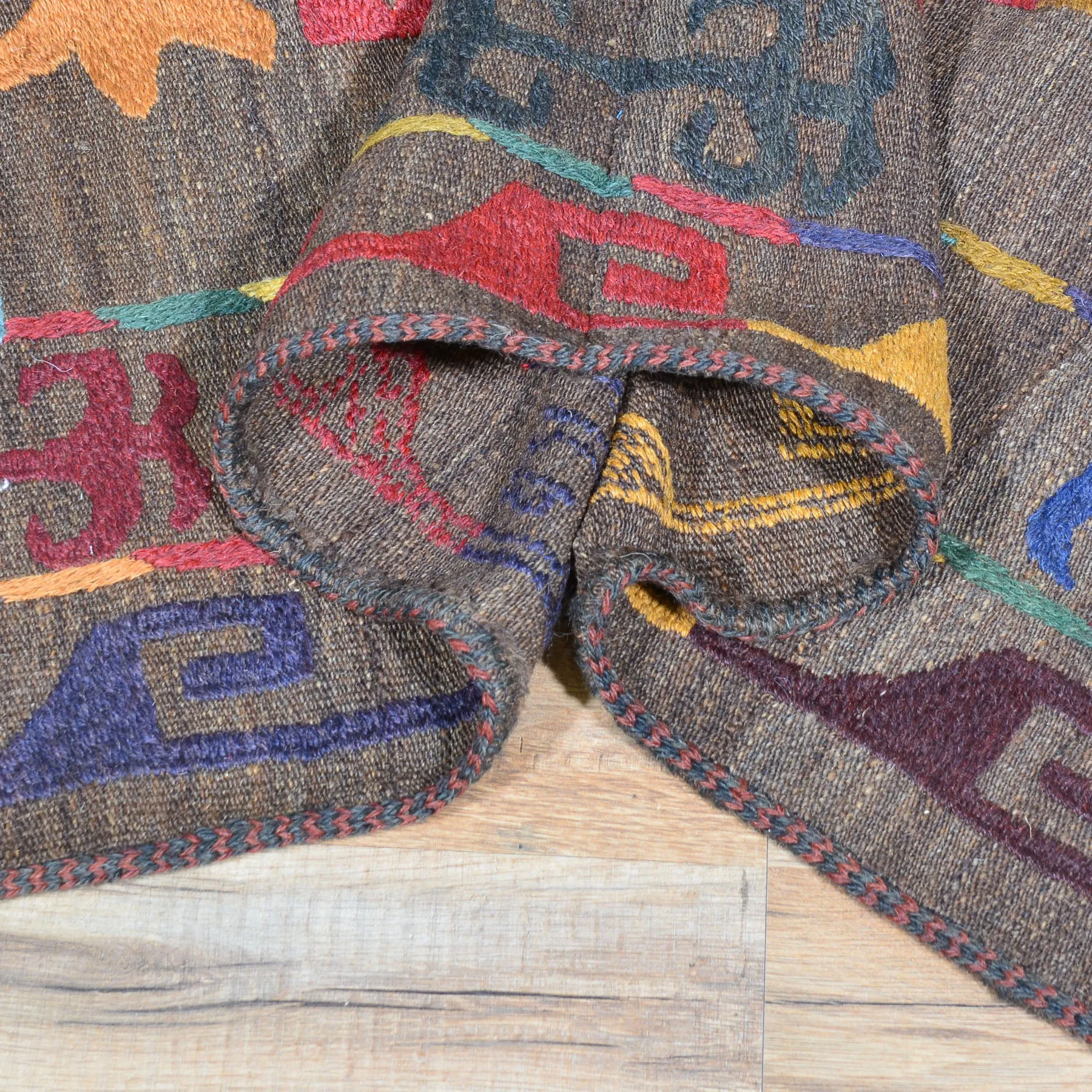 Hand-Woven Afghan Suzani Handmade Wool Flat-weave Rug (Size 4.5 X 6.2) Cwral-7323