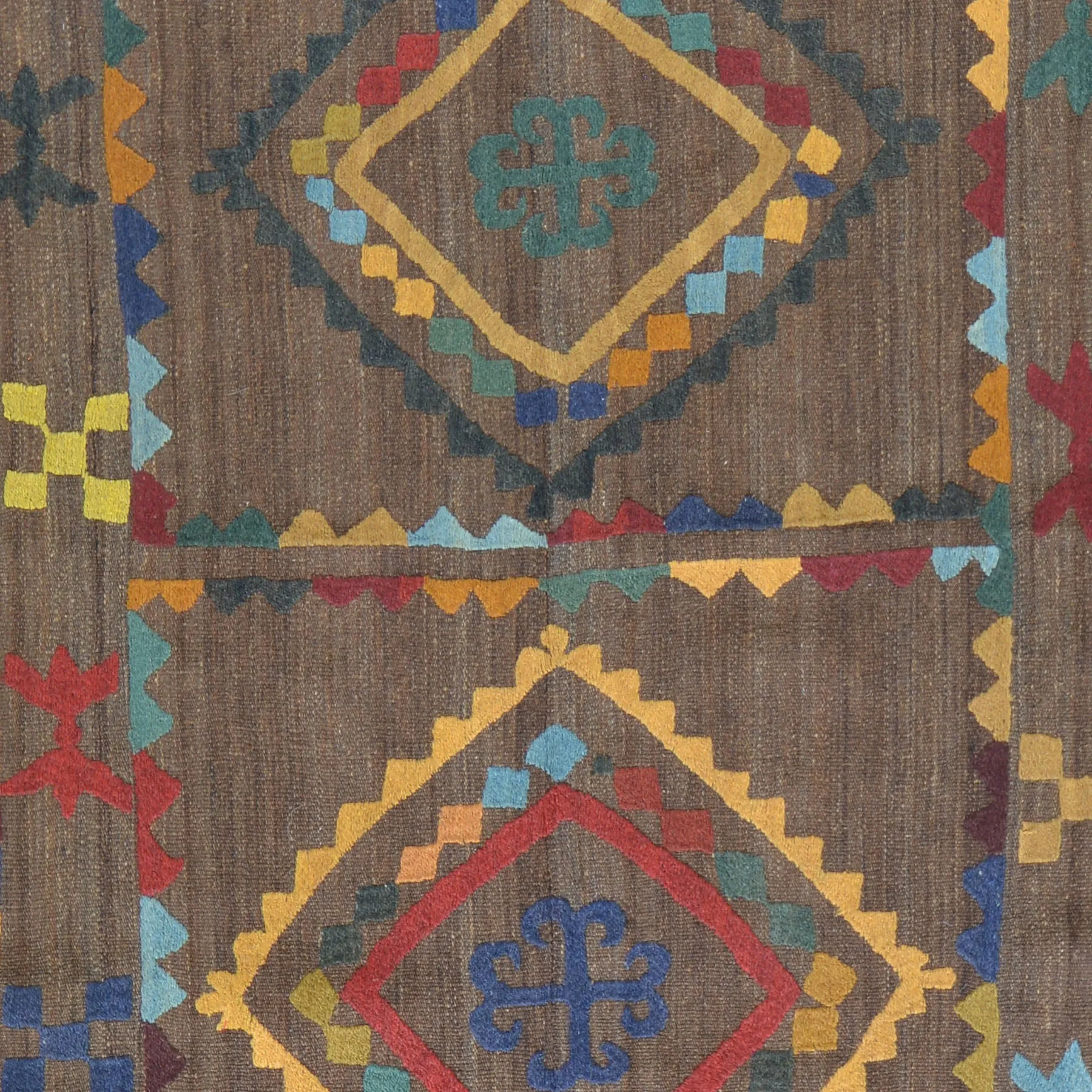 Hand-Woven Afghan Suzani Handmade Wool Flat-weave Rug (Size 4.5 X 6.2) Cwral-7323