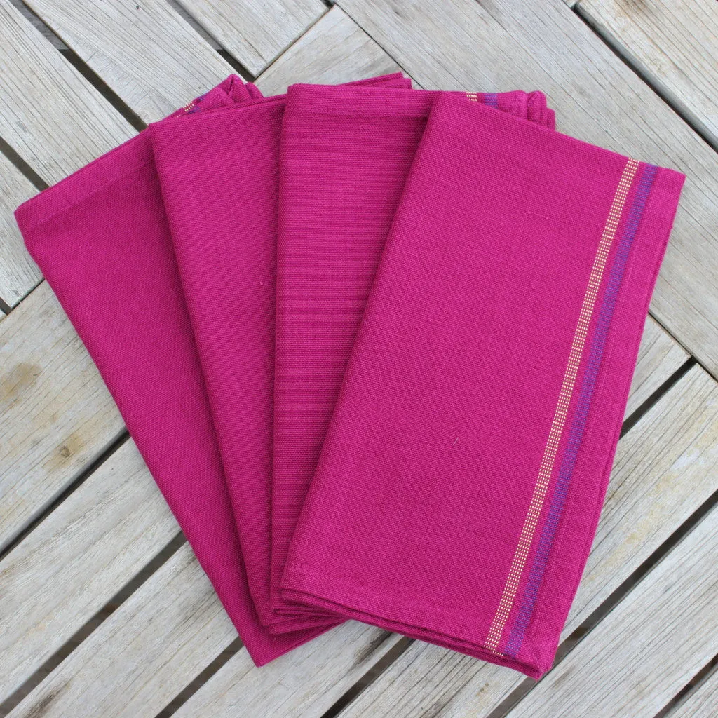 Hand Woven Celebration Napkins | Magenta