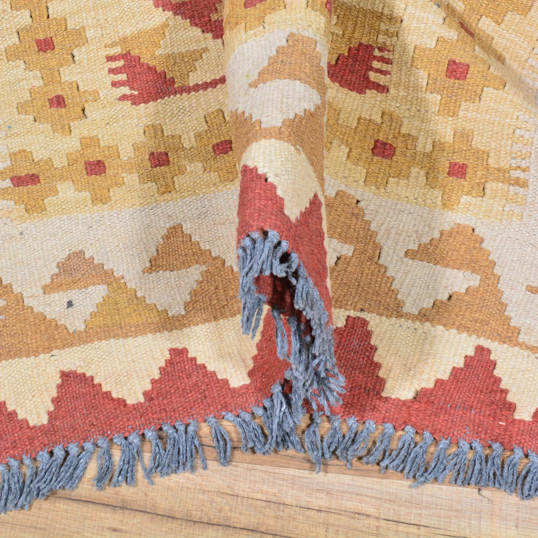 Hand-Woven Reversible Momana Kilim Handmade Wool Rug (Size 3.5 X 6.10) Brral-5166