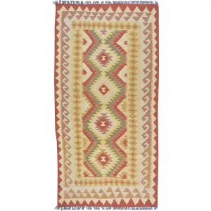 Hand-Woven Reversible Momana Kilim Handmade Wool Rug (Size 3.5 X 6.10) Brral-5166