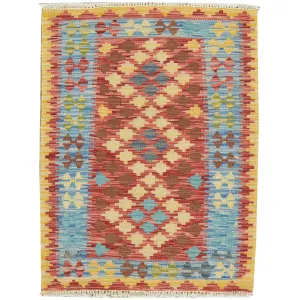 Hand-Woven Reversible Momana Tribal Kilim Handmade Wool Rug (Size 2.0 X 2.8) Cwral-7887