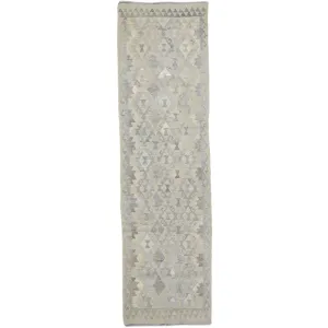Hand-Woven Tribal Afghan Reversible Momana Kilim 100% Wool Rug (Size 2.8 X 9.9) Cwral-9528
