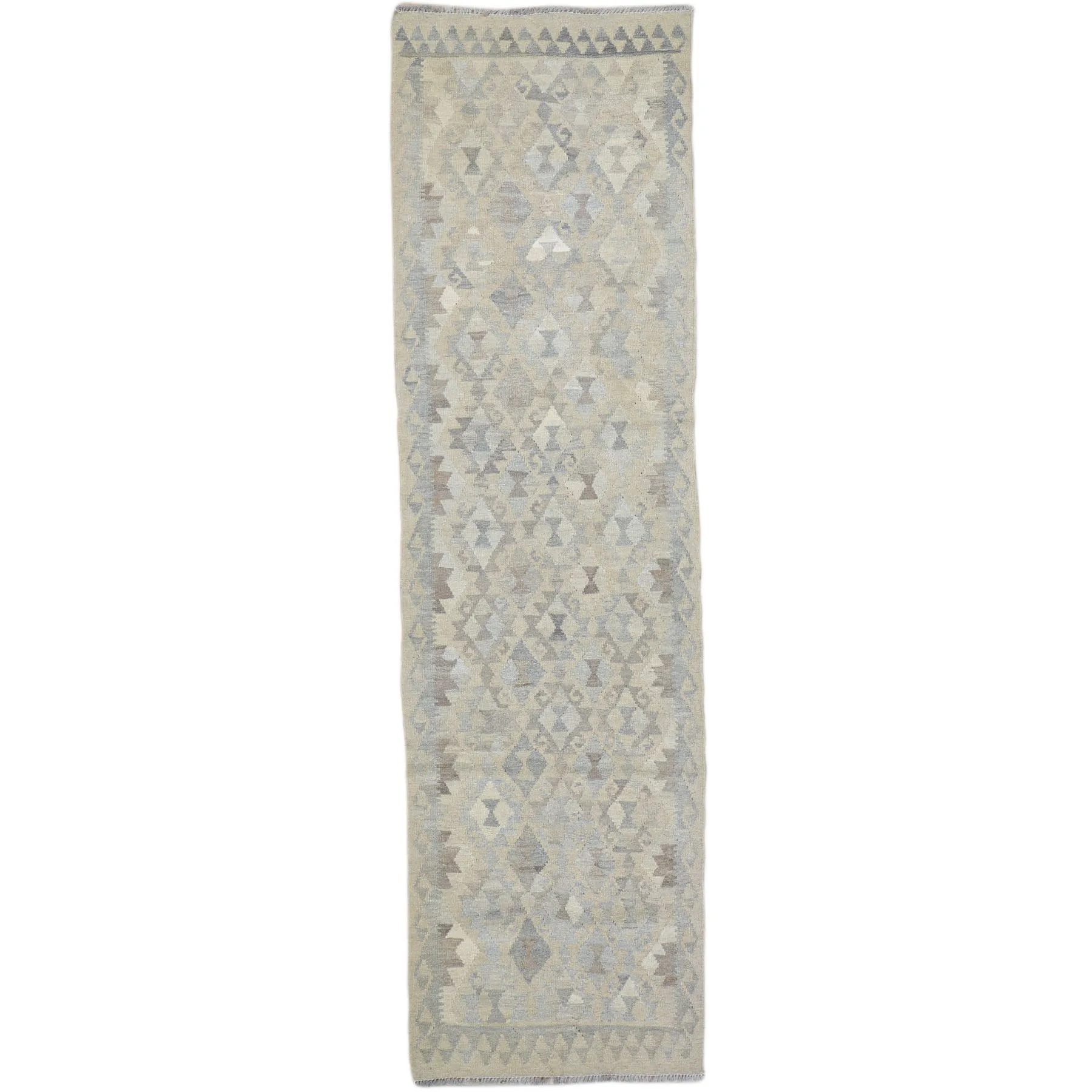 Hand-Woven Tribal Afghan Reversible Momana Kilim 100% Wool Rug (Size 2.8 X 9.9) Cwral-9528