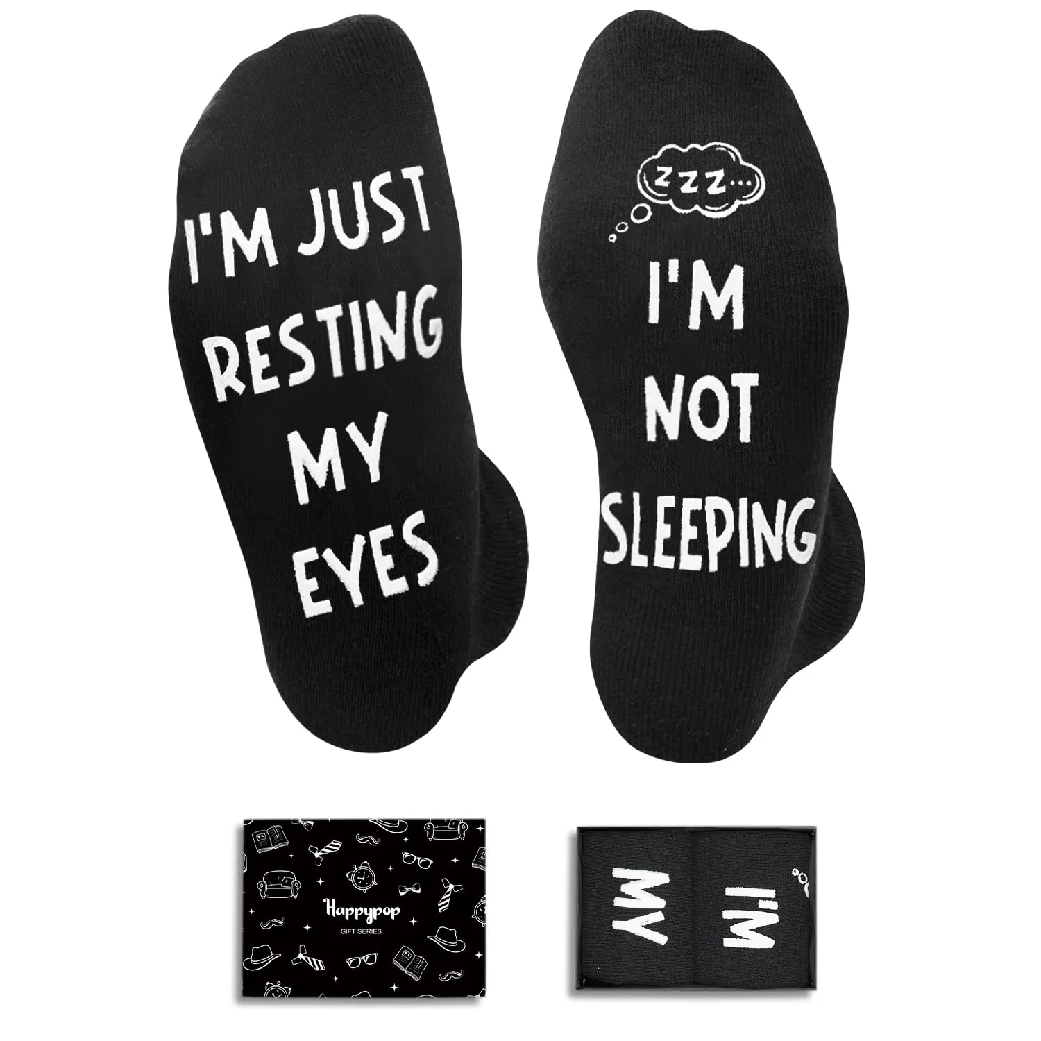 HAPPYPOP Birthday Gifts For Men - Gifts For Elderly Men, Gifts For Dad Husband Grandpa, Father Day Gifts Christmas Gifts, Im Not Sleeping Socks Stocking Stuffers