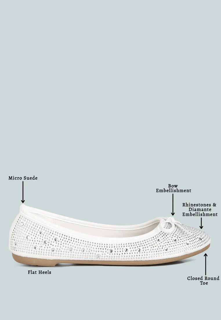 Hosana Rhinestones And Stud Embellished Ballet Flats By RAG