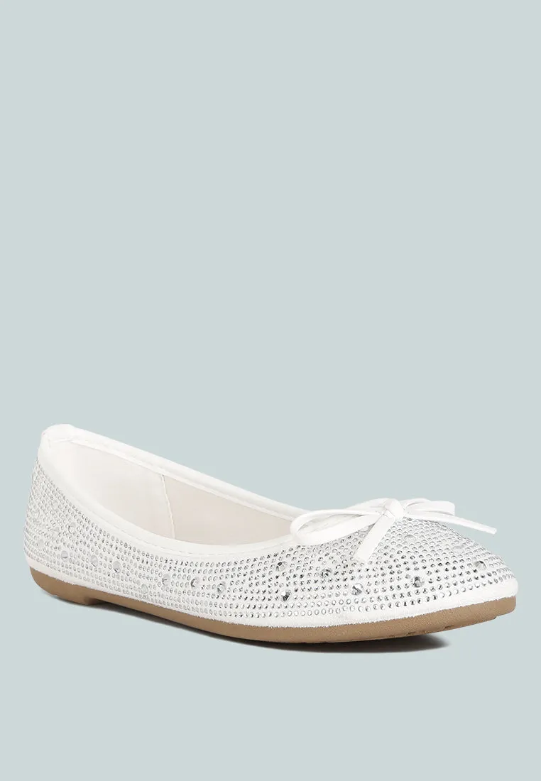 Hosana Rhinestones And Stud Embellished Ballet Flats By RAG