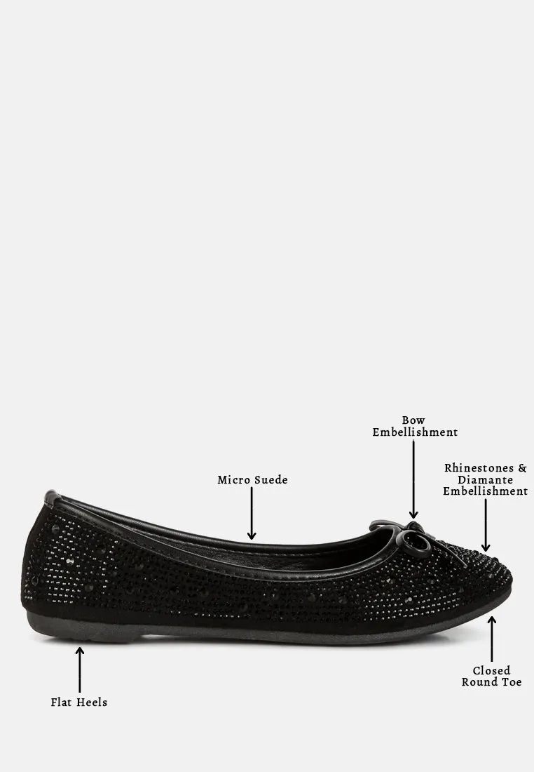 Hosana Rhinestones And Stud Embellished Ballet Flats By RAG