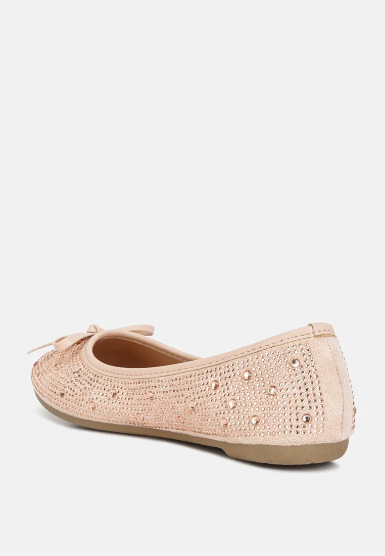 Hosana Rhinestones And Stud Embellished Ballet Flats By RAG