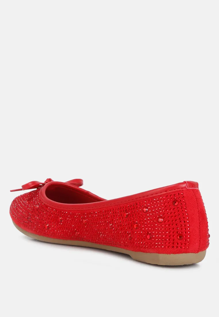 Hosana Rhinestones And Stud Embellished Ballet Flats By RAG