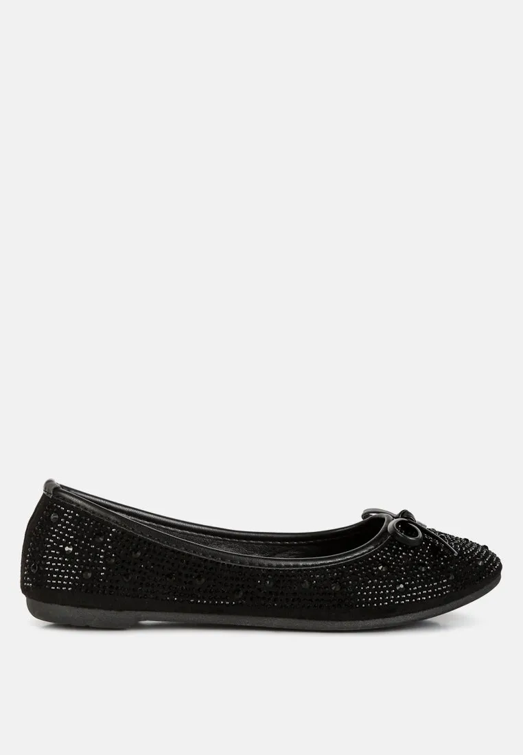 Hosana Rhinestones And Stud Embellished Ballet Flats By RAG