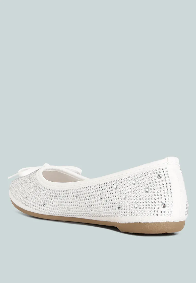 Hosana Rhinestones And Stud Embellished Ballet Flats By RAG