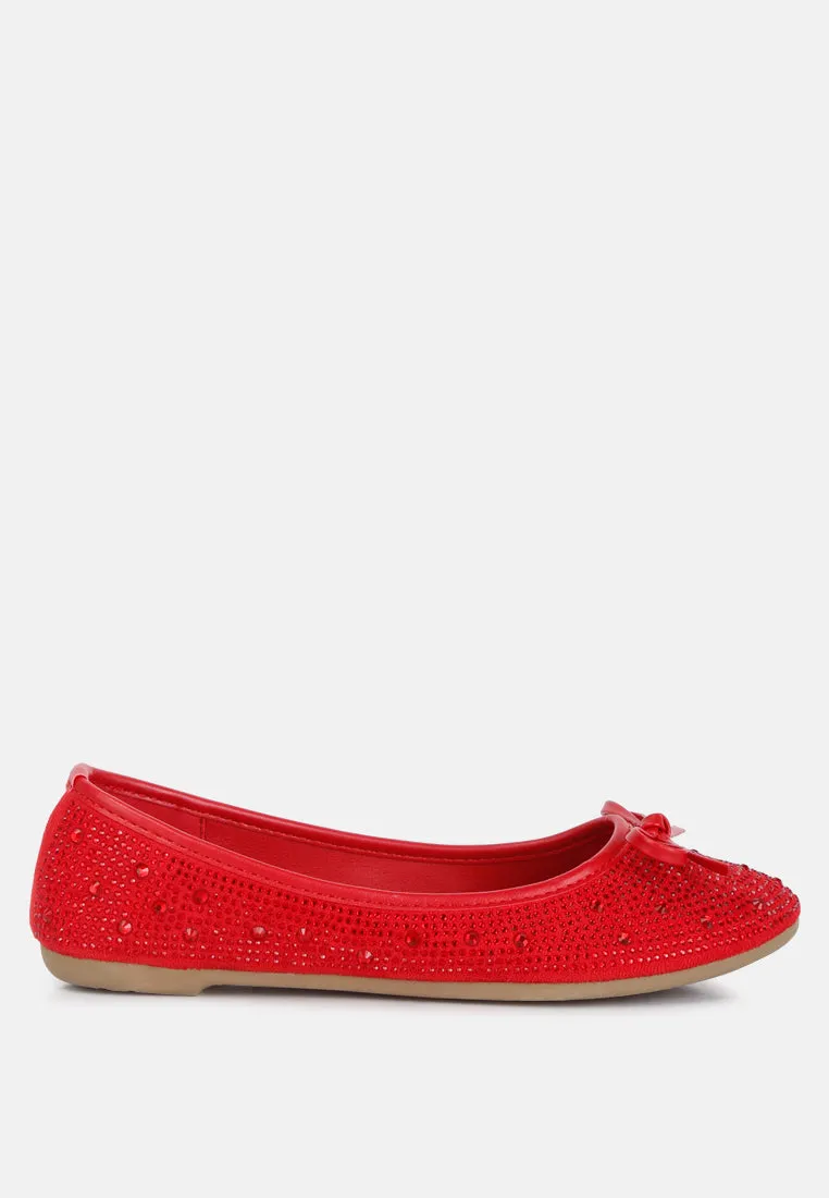 Hosana Rhinestones And Stud Embellished Ballet Flats By RAG