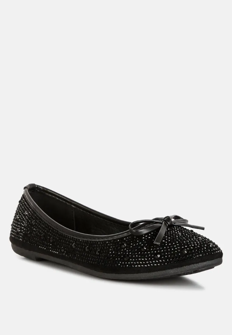 Hosana Rhinestones And Stud Embellished Ballet Flats By RAG