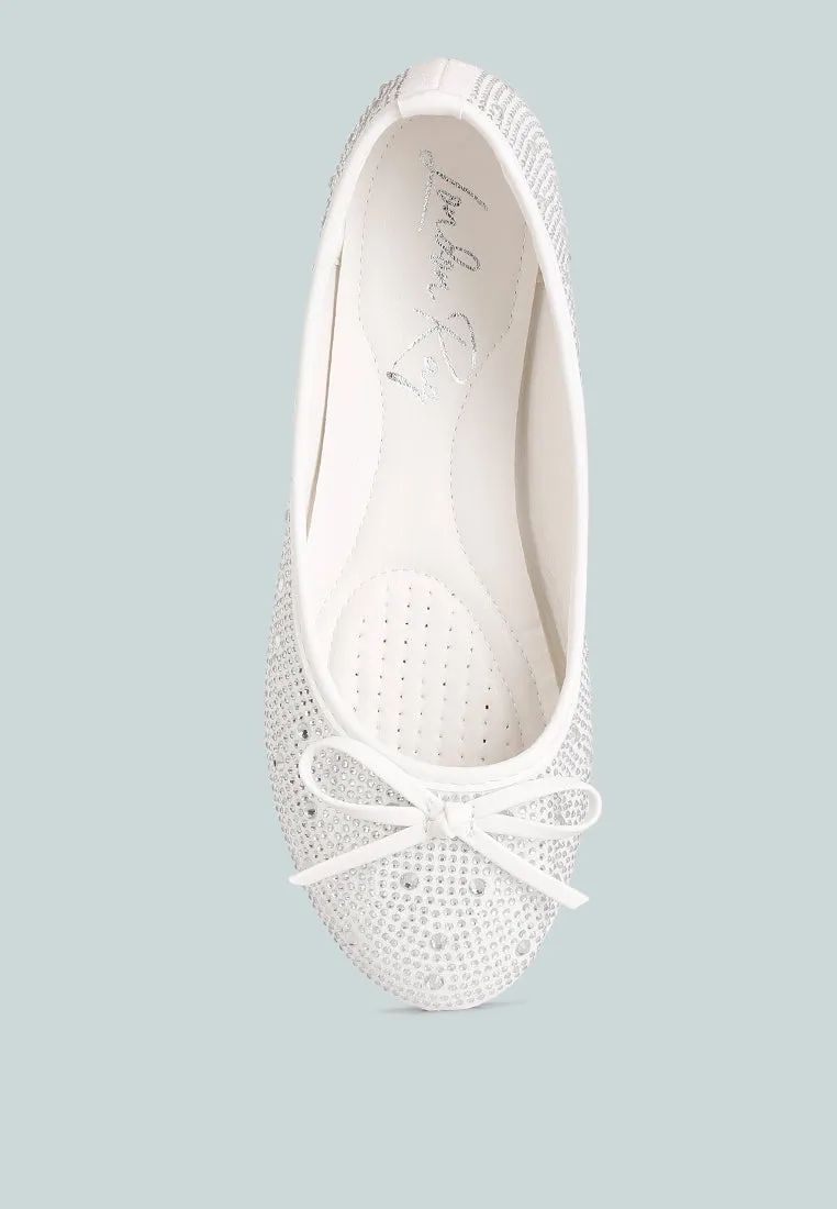 Hosana Rhinestones And Stud Embellished Ballet Flats By RAG